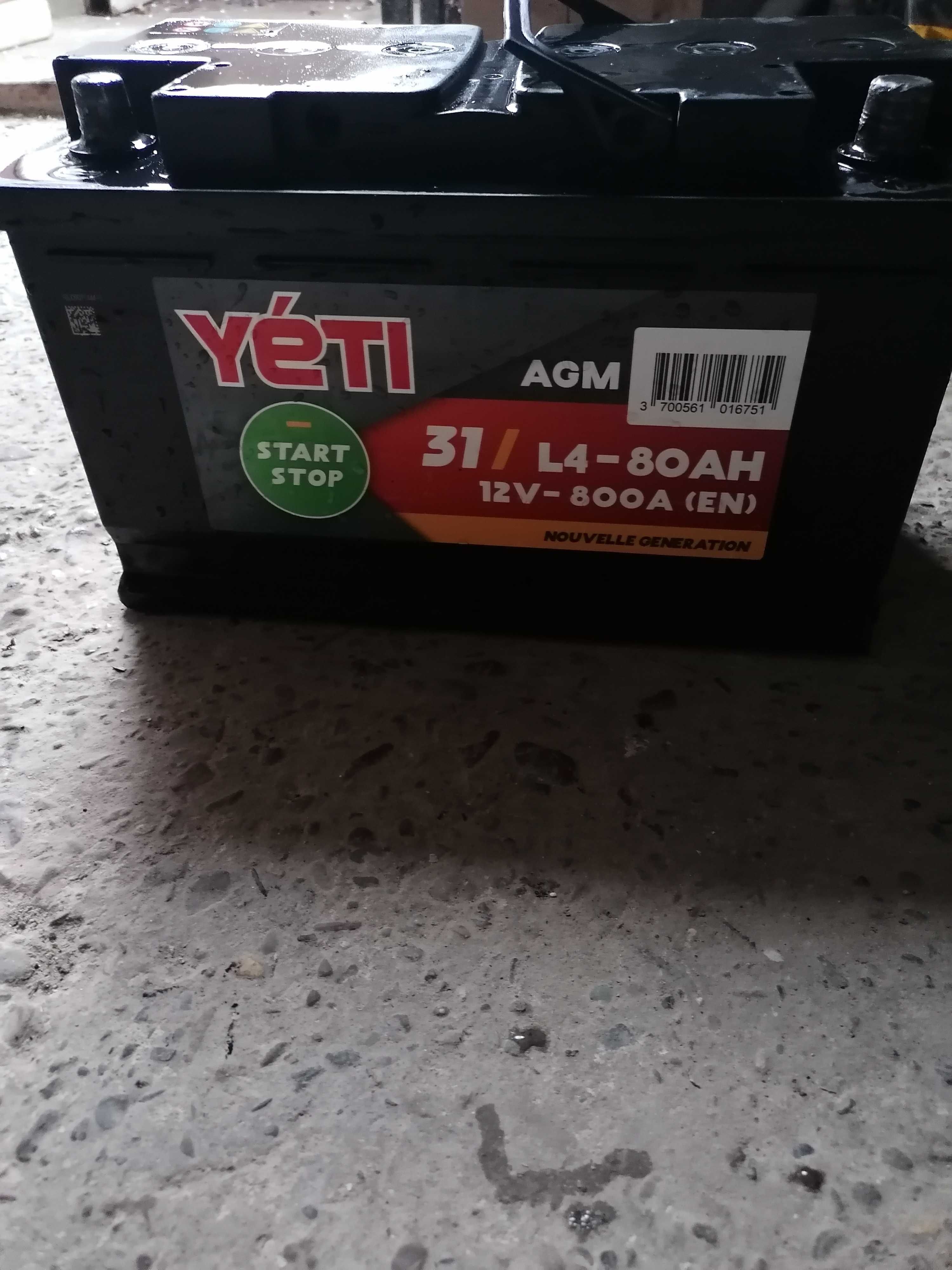 Bateri auto 80 amperi yeti start stop