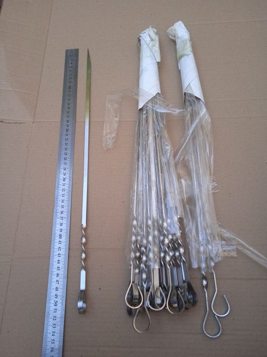 Шампуры шашлычные нержавеющей стали 52см новые в упаковке