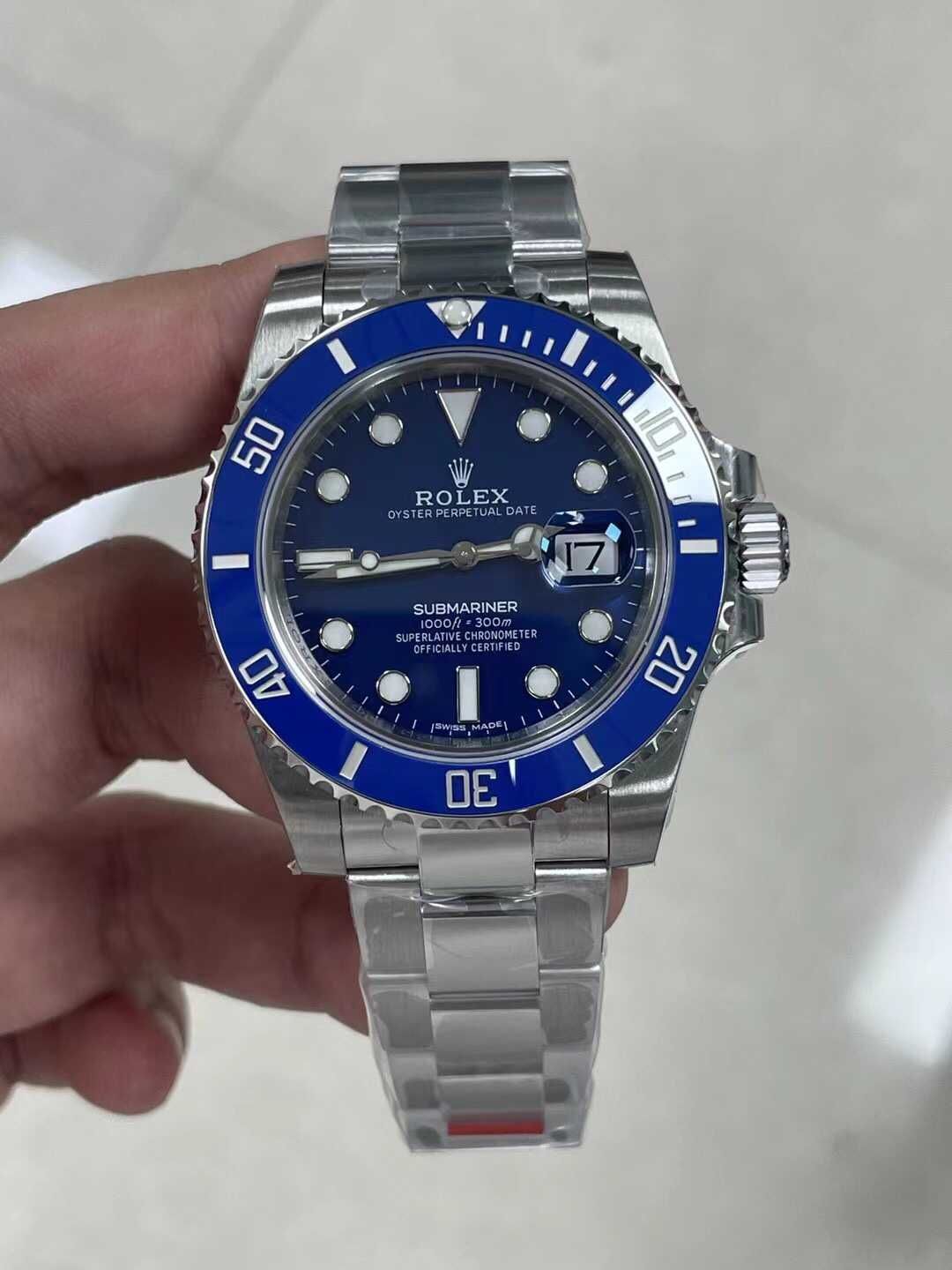 Rolex Submariner сребристо - синьо Часовници