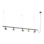 Sistem Șine QAZQA 5 Spoturi GU10, 1-Fază, 193 cm, Interior, Negru