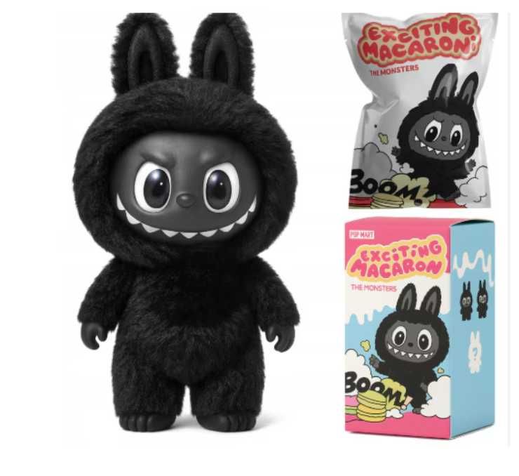 Черно Лабубу Labubu Black The Monsters Labubu Macaron Black