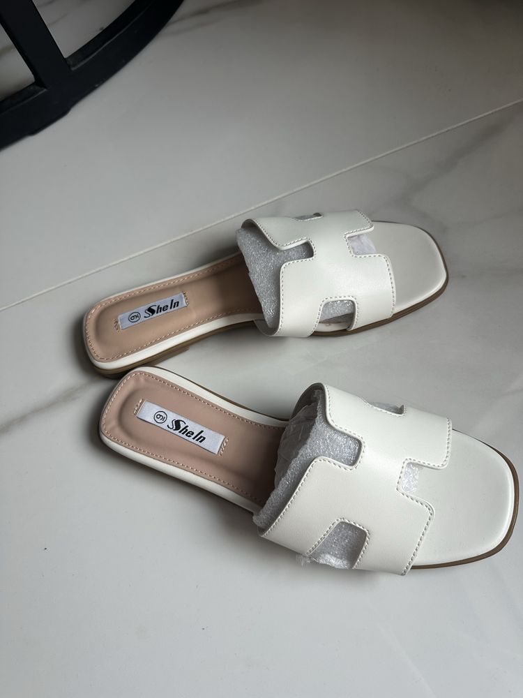 Бели чехли сандали/сандали Hermes, 39,5 номер