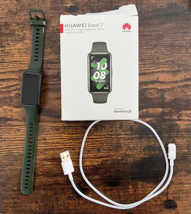 Brățară fitness Huawei Band 7, Silicone Strap, Wilderness Green
