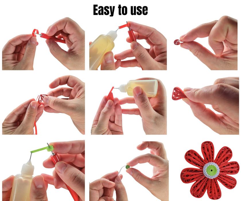 Set de artizanat quilling cu 5 unelte si 1600 fasii de hartie