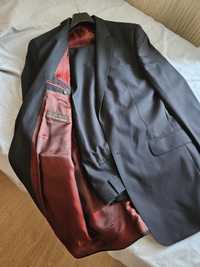 Тъмносин мъжки костюм - 100% италианска вълна - 52