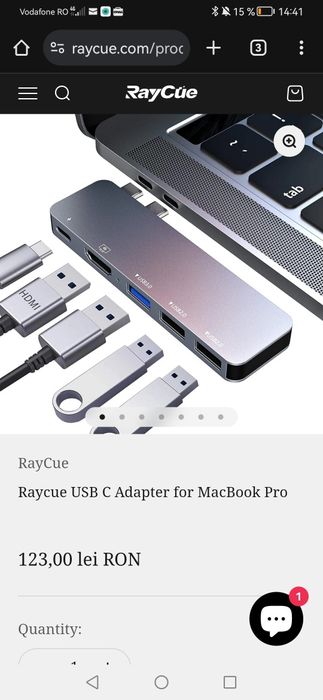 Raycue USB C Adapter for MacBook Pro