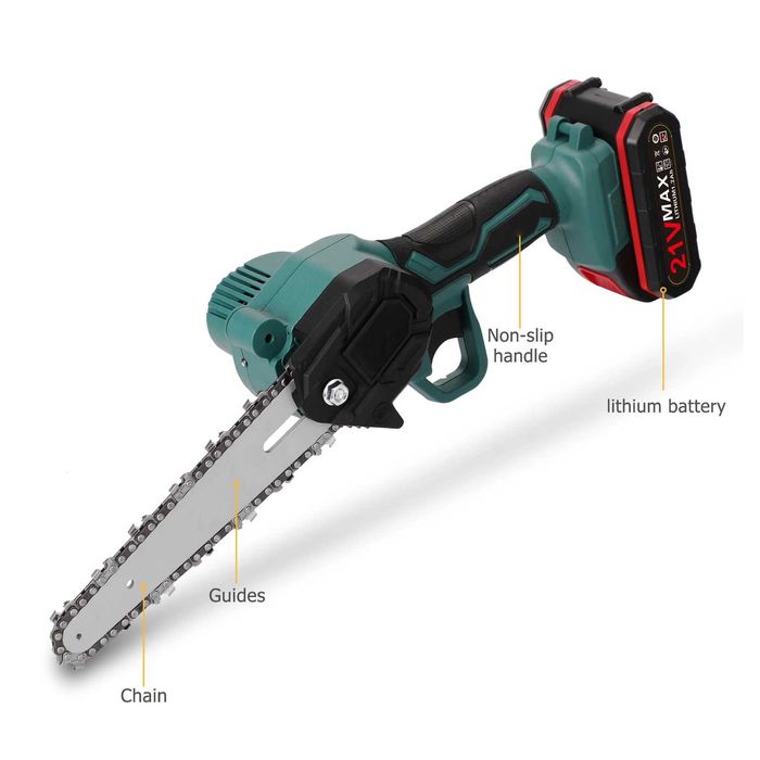 Mini fierastrau electric mini drujba cu lant pe acumulator 2 baterii