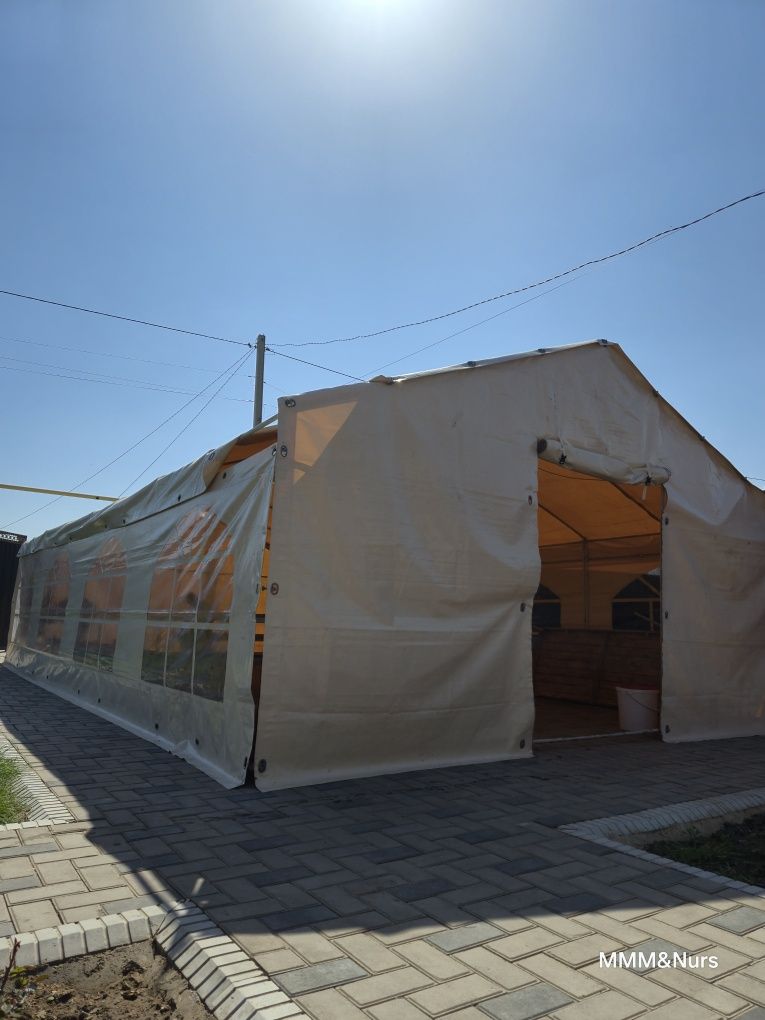 Прокат пататок и шатёр с посудой Столы стулья газон