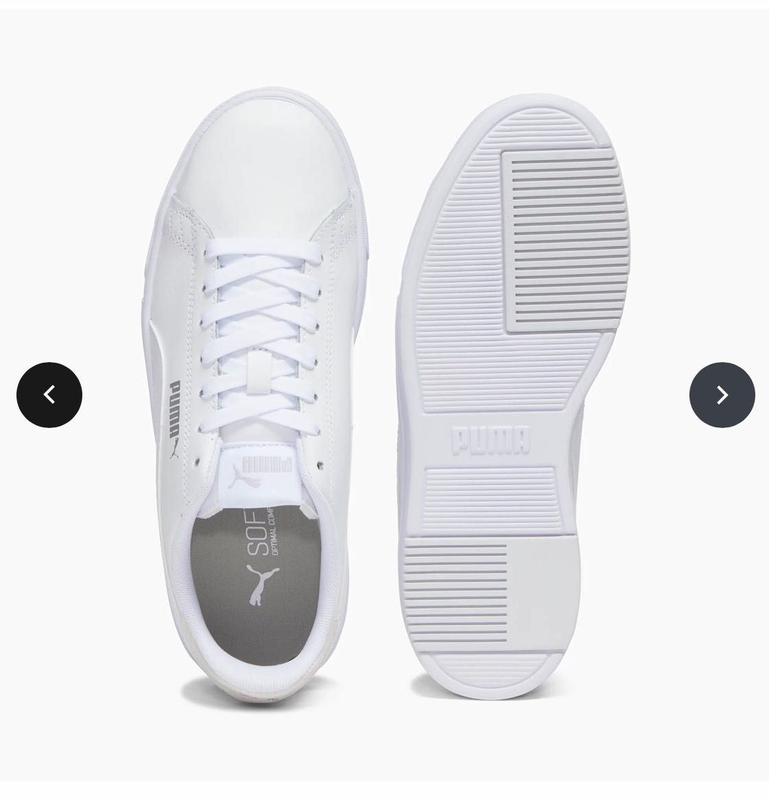 PUMA. Кожаные белые женские кроссовки