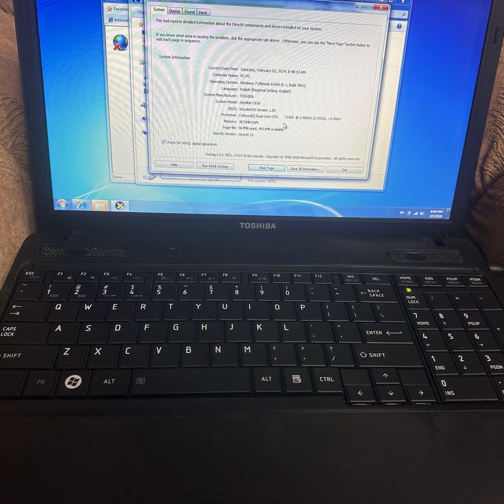 Laptop toshiba c650