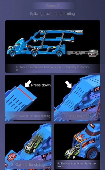 Камион с платформа  Сгъваема писта
за Състезателни автомобили