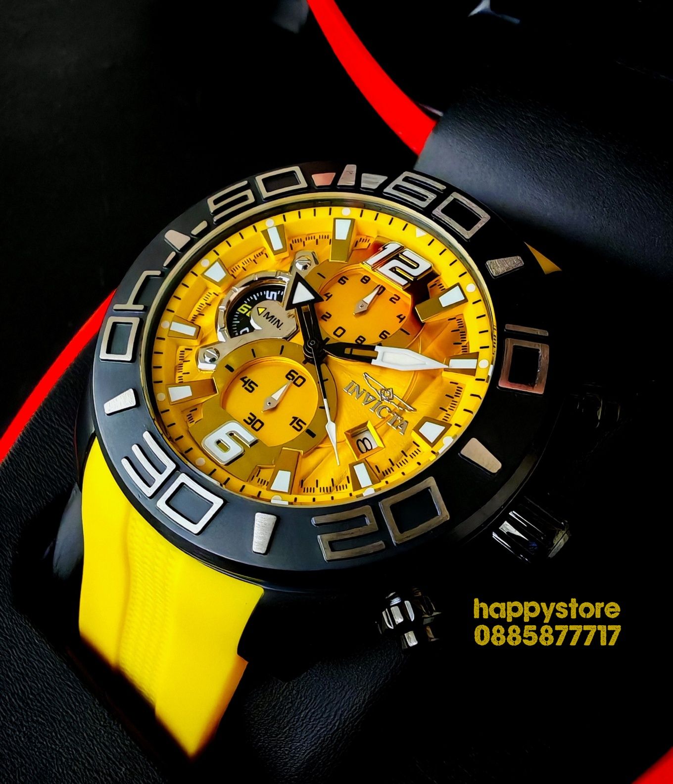 часовник INVICTA Pro Diver Yellow 50 mm, Инвикта нов