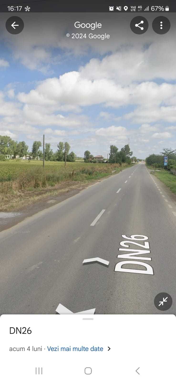 Teren intravilan comuna Tulucesti, deschidere la DN26, variante