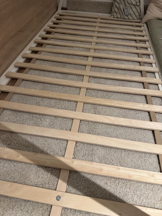 Pat pentru copii alb din lemn 90x190 cm Maralis Kave