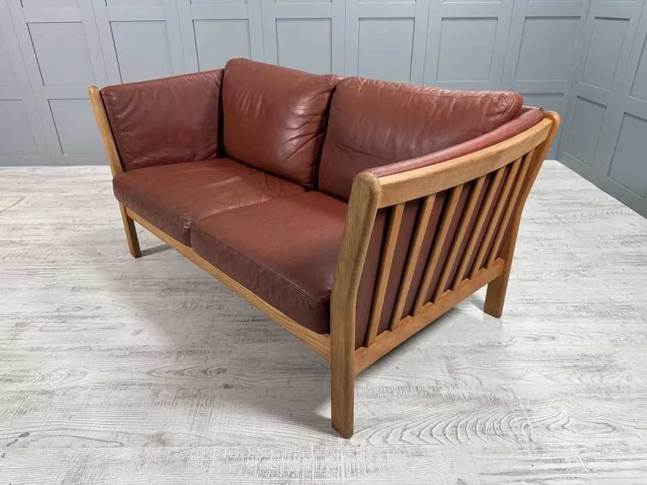 Датски диван 2-ка естествена кожа Д1088-Д