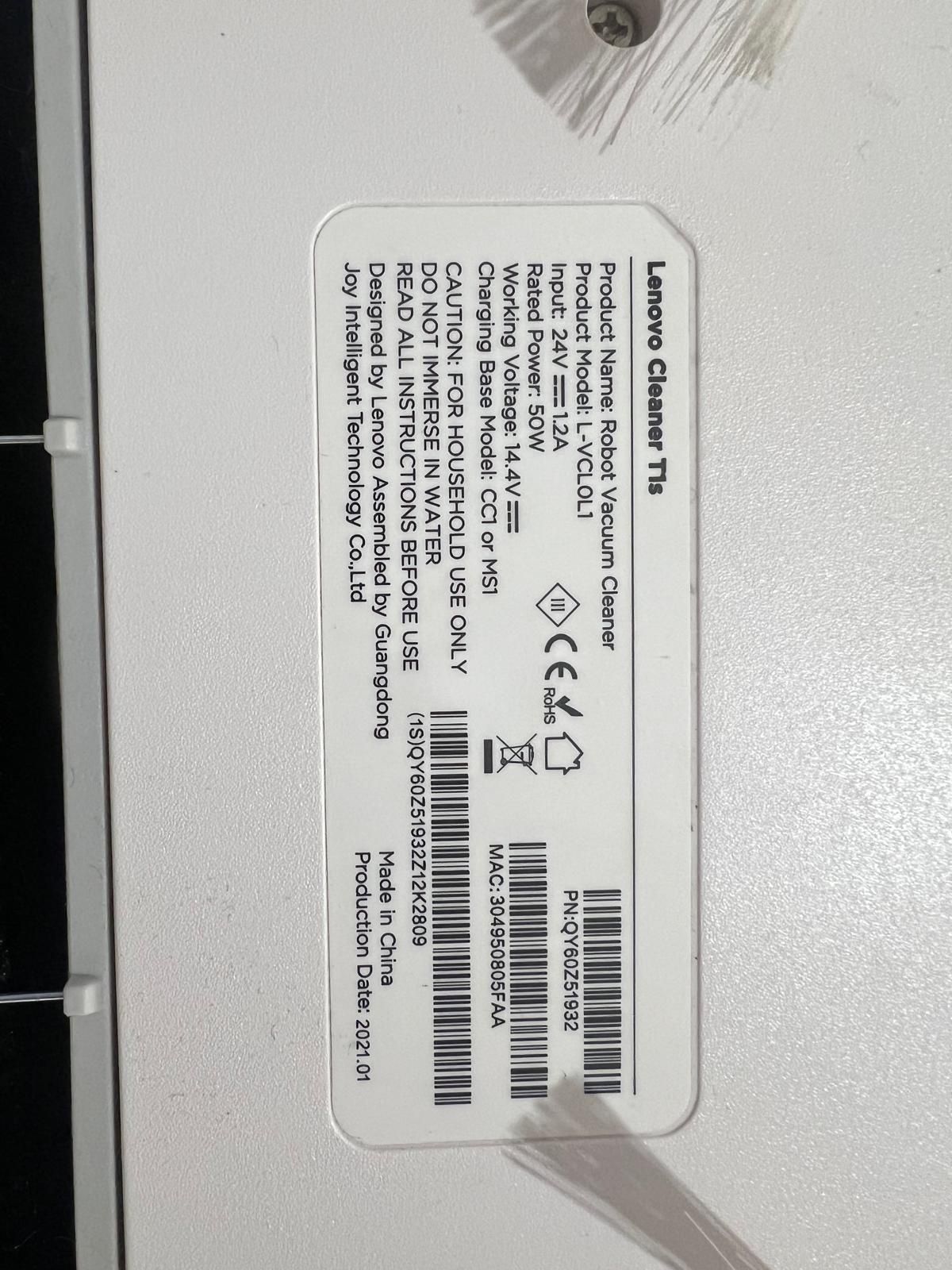 Lenovo Cleaner T1S
Роботът е заку