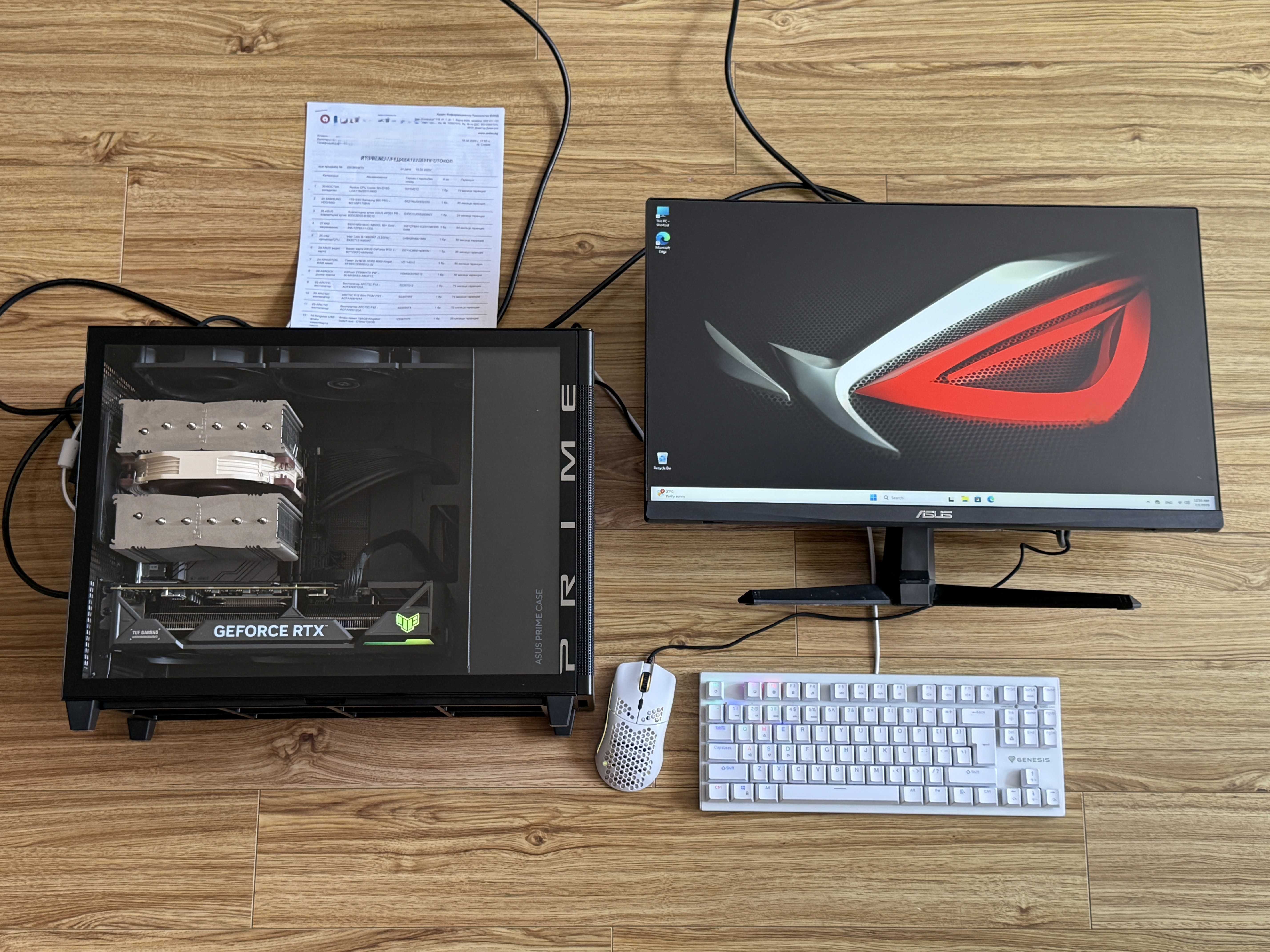Asus Prime`i9-14900KF/RTX 4070Ti Super-16GB/1TB NVMe/32GB DDR5/Гаранци