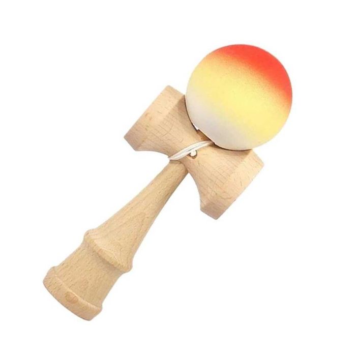 Kendama profesionala lemn fag 18 cm vopsea mata design Orange Gradient