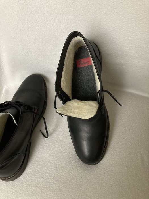 Ghete barbati Rieker, 44, piele neagra, imblanite