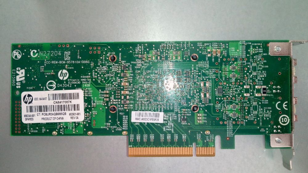 10Gb HPE 530SFP+/BCM957810A1006G PCIe 2.0 x8 DP 57810S Мрежов Адаптер