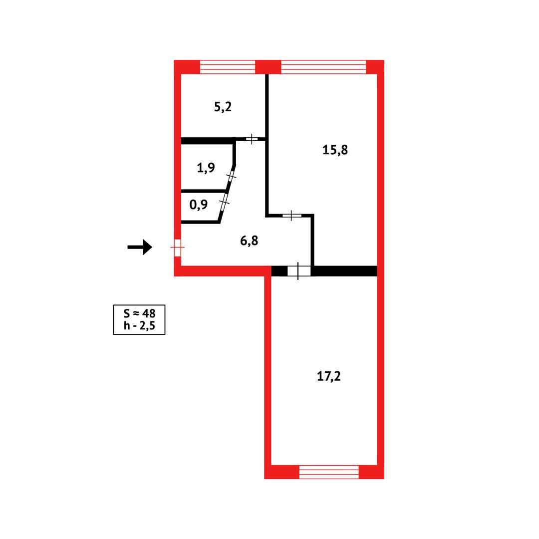 Продам 2-ком квартиру, этаж 1/5, ул.7-й мик-н, не угловая.