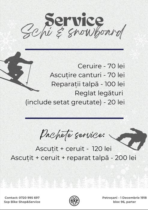Service biciclete, trotinete, schiuri si snowboard