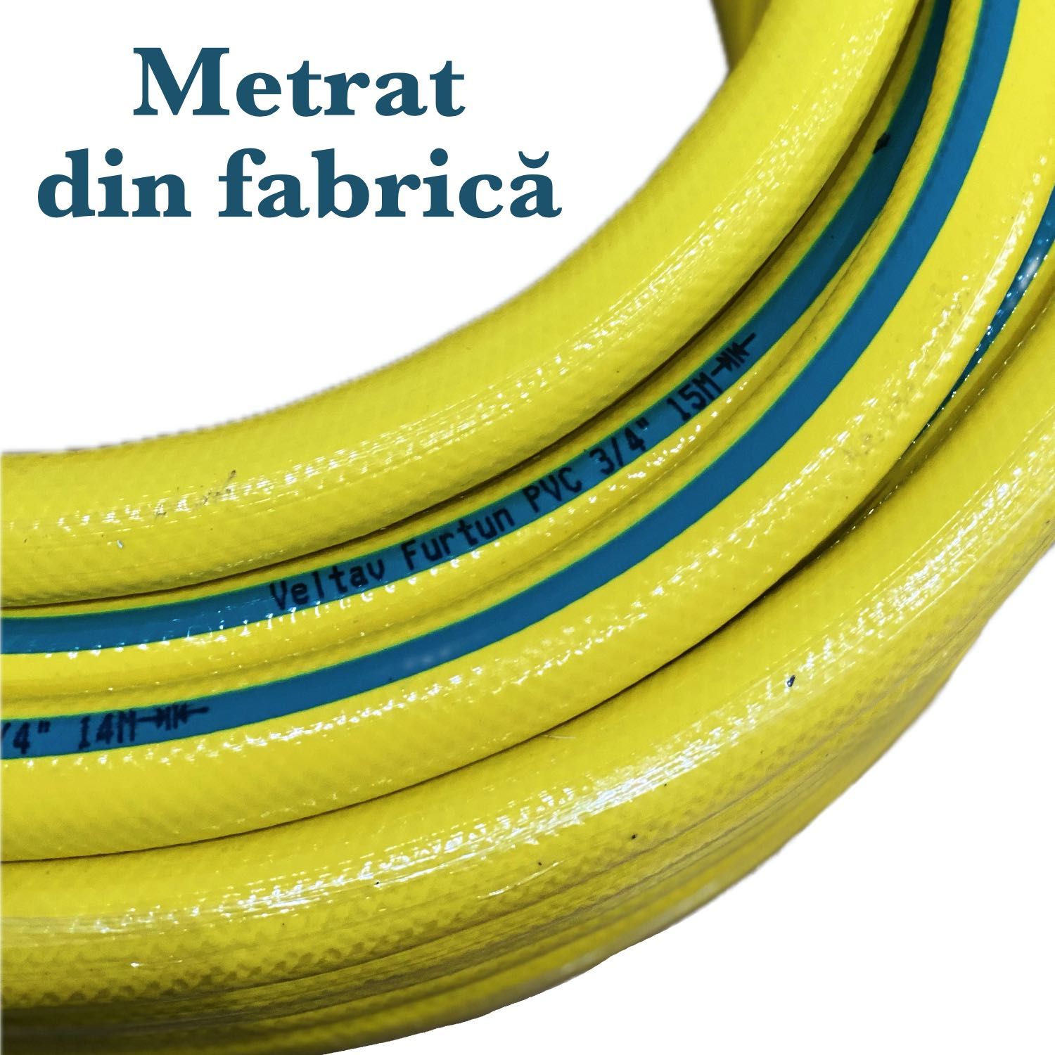 Furtun gradina, cu insertie,3/4 tol, rola 50 metri, Galben, anti-Alge