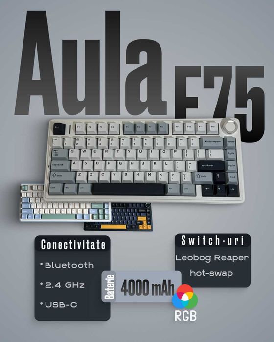 Tastatura mecanica Aula F75, Leobog Reaper Switch