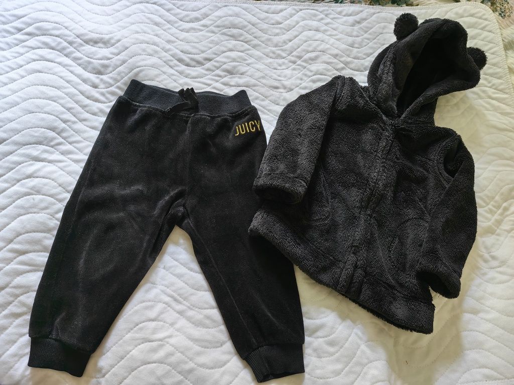 Set hanorac plușat George si pantaloni catifea Juicy Couture bebelusi