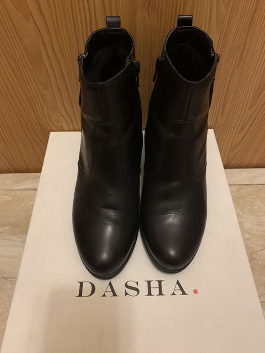 Botine negre din piele Dasha,marimea 39