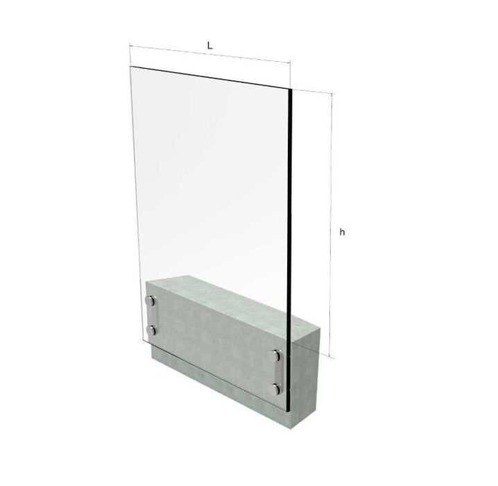 Balcon Frantuzesc - Set cu Sticla si Prinderi in Spideri