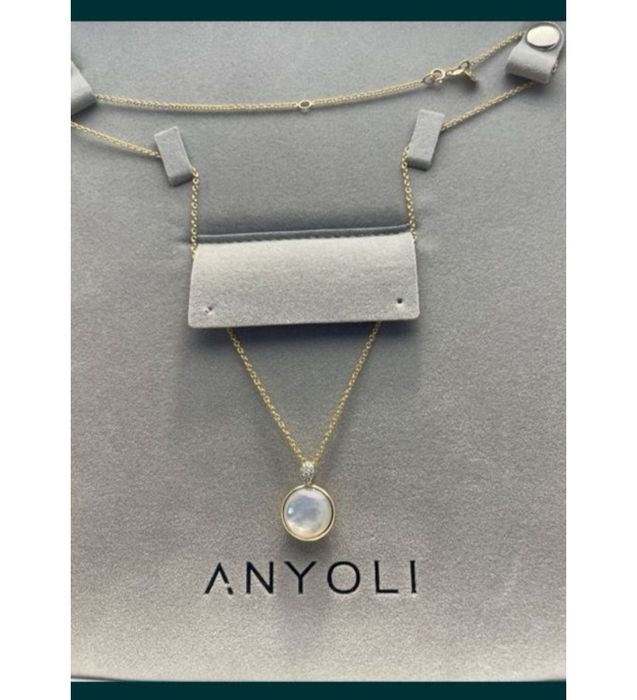 NOU! Lantisor de aur cu diamante si perla Anyoli.