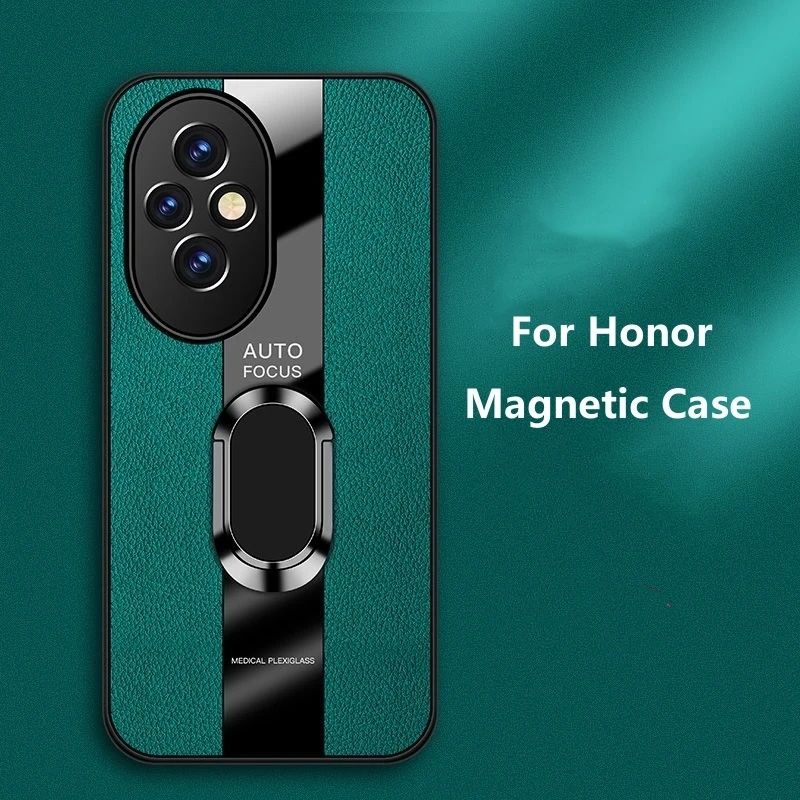 Honor 200 / 90 / 90 Lite / PORSCHE Кожен кейс гръб с магнитен пръстен
