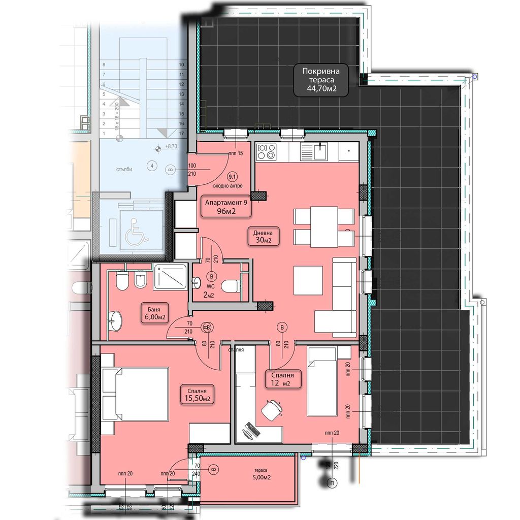 Продава се Многостаен апартамент в София, Княжево - 96 кв.м за 16 €/кв.м - Снимка #3