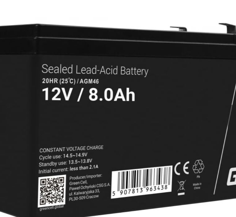 Acumulator 12V 8Ah F2 AGM Green Cell AGM46 UPS trotineta sau mașinuță