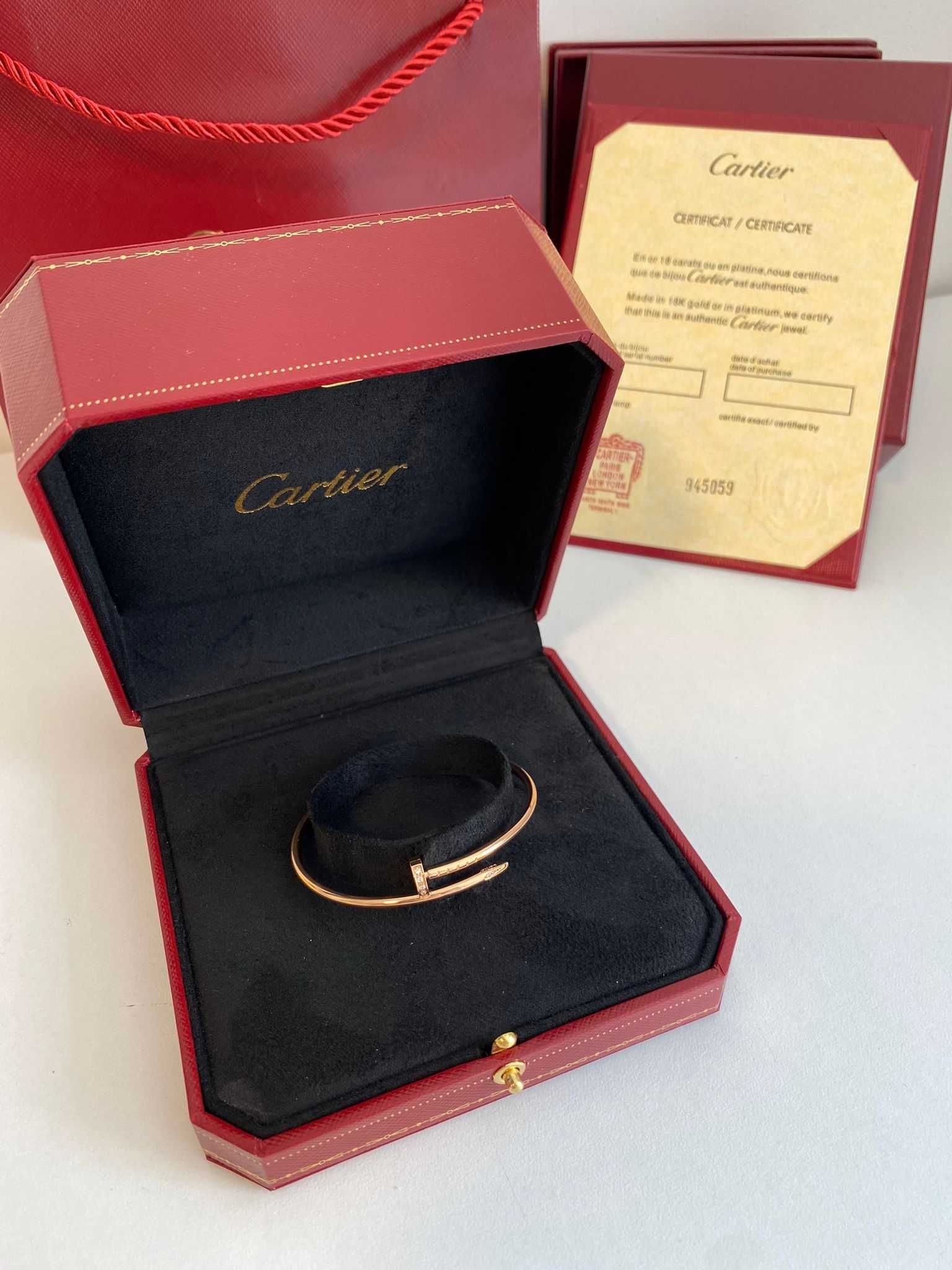 Brățară Cartier Cui Smal 15 aur roz 750 cu diamante