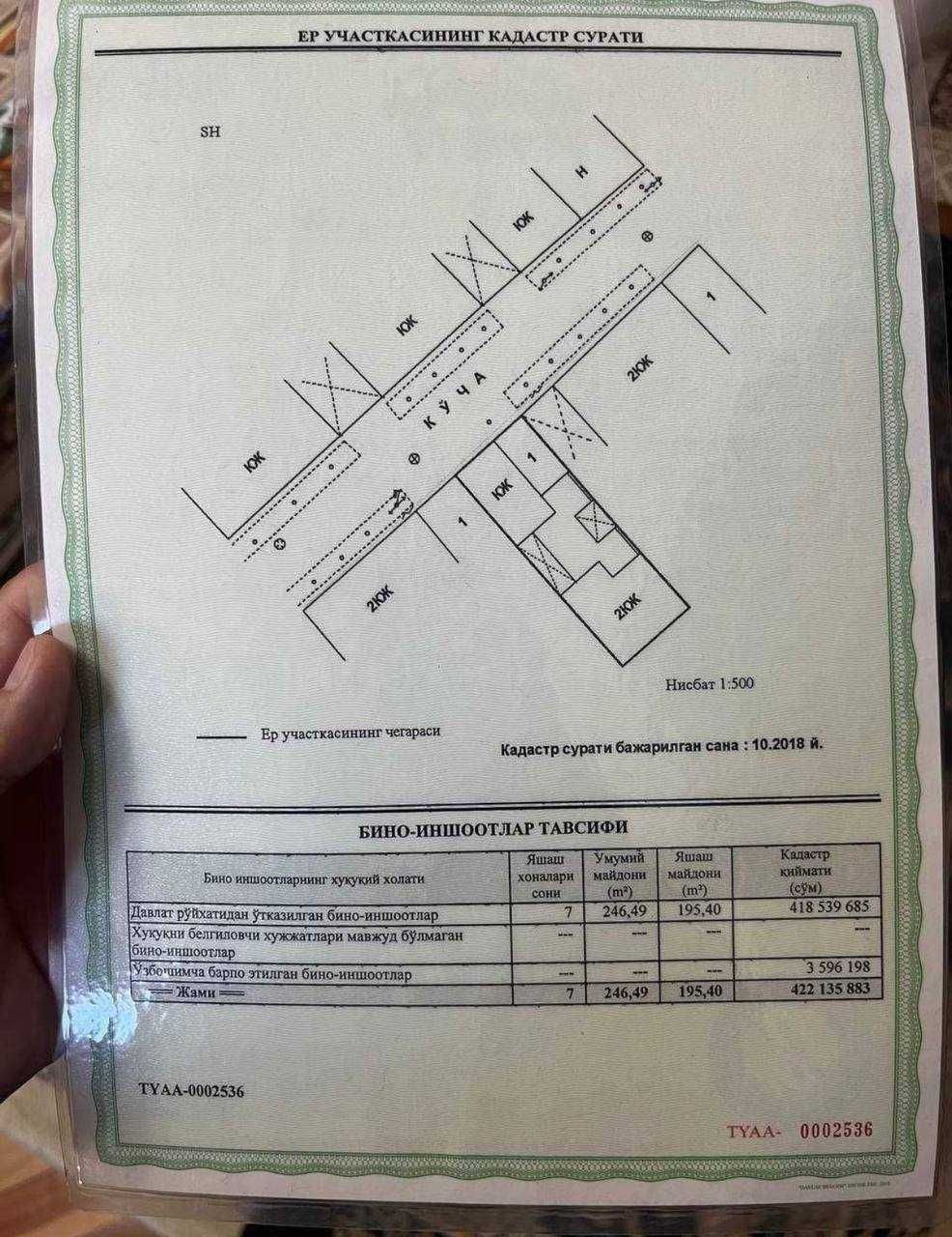 Продается участок 3 соток Яккасарайском районе