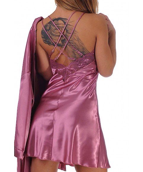 Сатенена нощница и халат - DesiSlava Lingerie