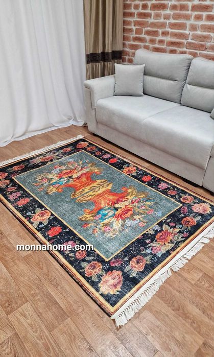 100/200 см КИЛИМ във винтидж стил с флорални мотиви