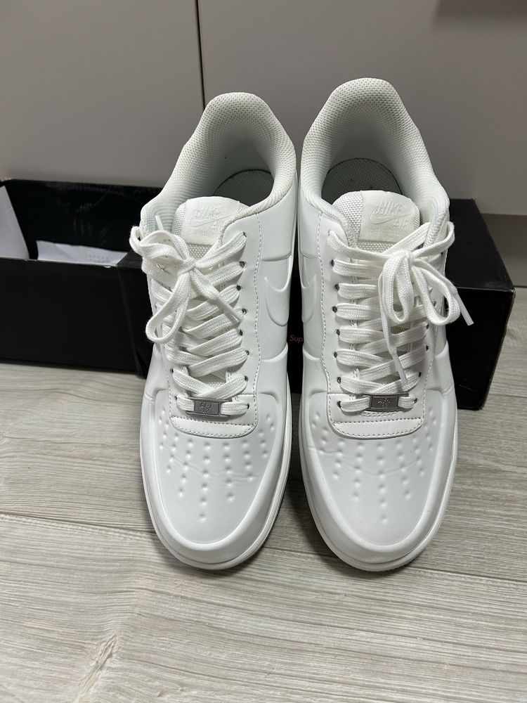 Кроссовки Nike Air for 1 low white лакированые