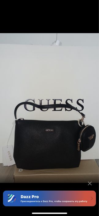 Сумка черная GUESS на плечо