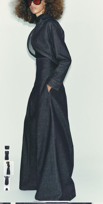 ДЬНКИ ZARA ZW колекция с широки крачоли и висока талия, размер М