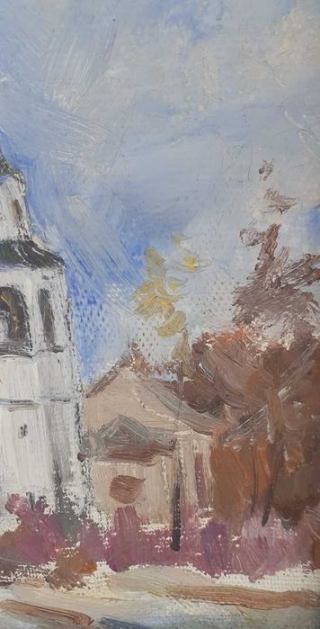 Tablou vechi -  scoala rusa - semnat pe verso