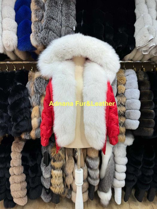 Geaca cu blana naturala de vulpe