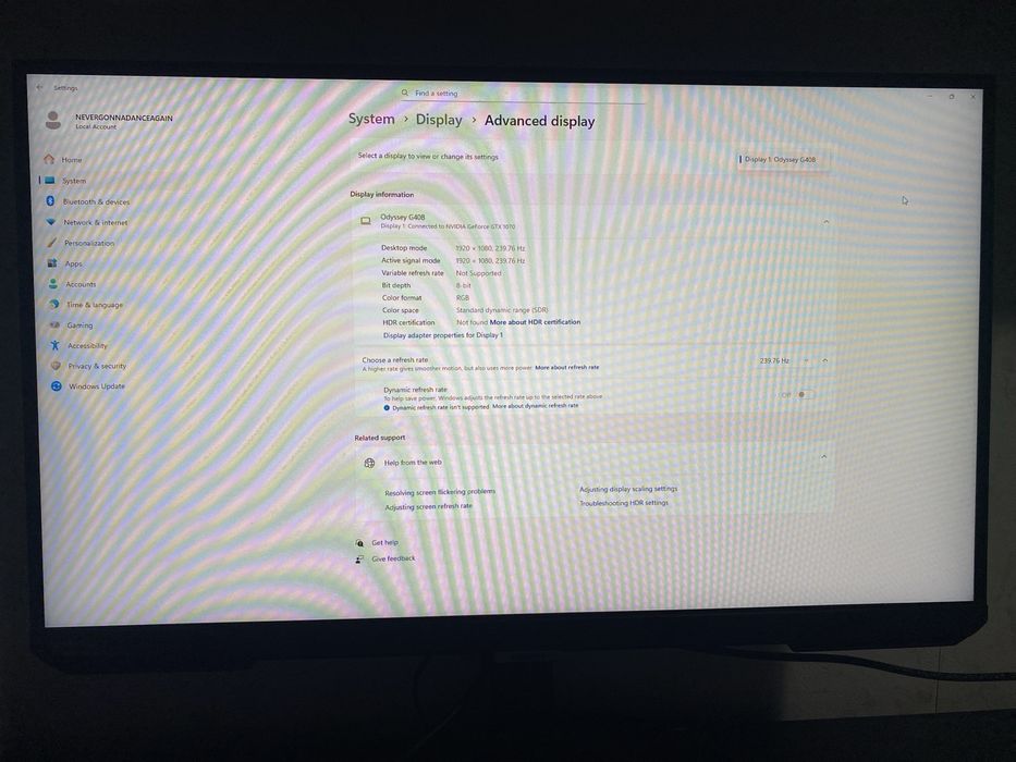 Samsung Odyssey G4 27” 240 HZ nVidia G-SYNC
