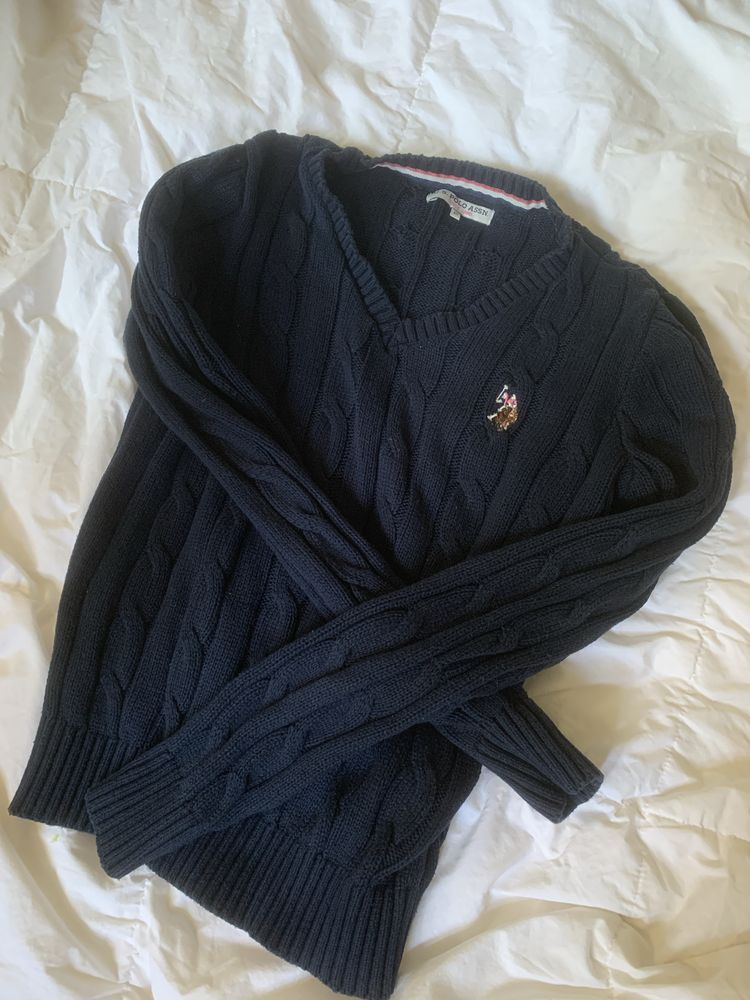 Дамска блуза  U.S. Polo Assn. Дамски V-neck, плетена