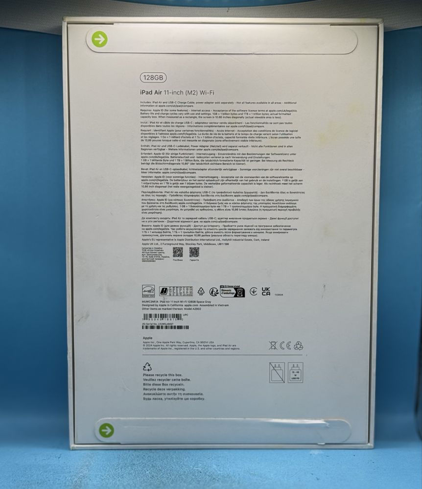 НОВ!!! Таблет Apple iPad Air 11"(2024), 128 GB, Wi-Fi, Space Gray