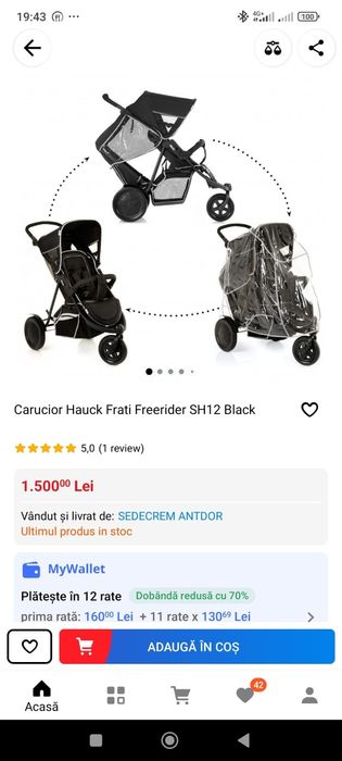 Carucior dublu pentru frati,pentru 2 copi