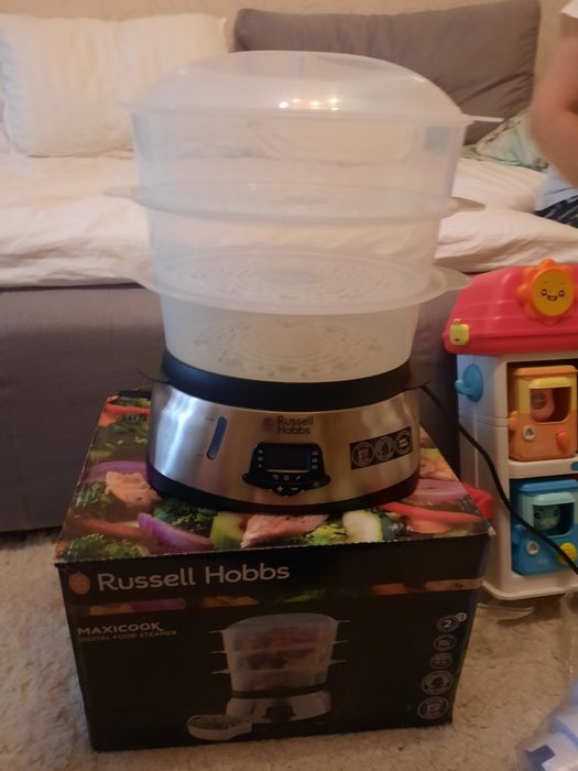 Aparat de gatit cu aburi Russell Hobbs 23560-56, 1000W, 10.5L, Gri