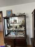 Set mobilier vechi lemn masiv – vitrină, bibliotecă și comode